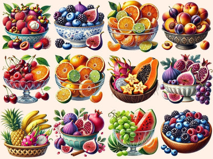 Summer Fruit Bowls Clipart berry bowl clipart - Wonders Artist