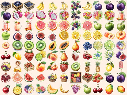 Summer Fruits Watercolor Clipart Berry Clipart PNG - Wonders Artist