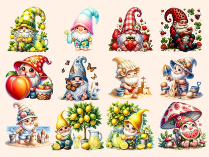 Summer Gnomes Clipart beach gnome art - Wonders Artist
