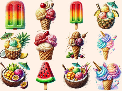 Summer Ice Cream (P1) Clipart cute dessert png - Wonders Artist