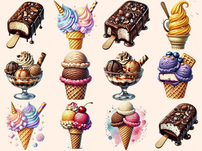 Summer Ice Cream (P1) Clipart cute dessert png - Wonders Artist