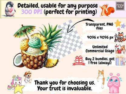 Summer Ice Cream (P1) Clipart cute dessert png - Wonders Artist