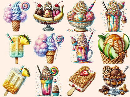 Summer Ice Cream (P2) Clipart cute dessert png - Wonders Artist