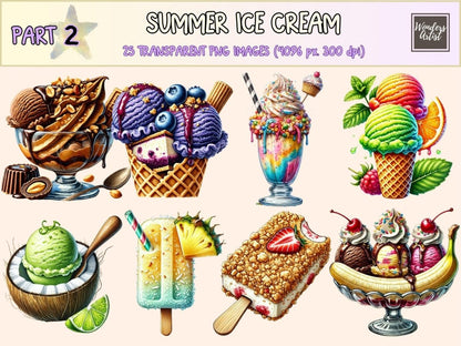 Summer Ice Cream (P2) Clipart cute dessert png - Wonders Artist