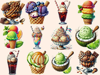Summer Ice Cream (P2) Clipart cute dessert png - Wonders Artist
