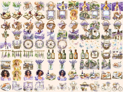 Summer in Provence Watercolor Clipart countryside clipart france clipart french clipart - WondersArtist