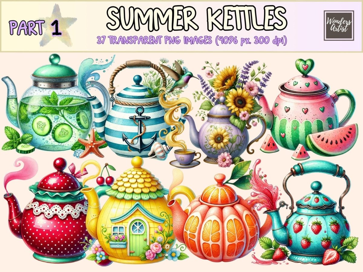 Summer Kettles Clipart kettle clipart kettle graphics kettle png - WondersArtist