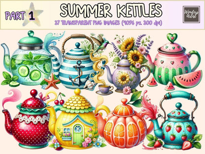 Summer Kettles Clipart kettle clipart kettle graphics kettle png - WondersArtist