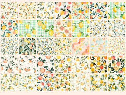 Summer Orchard Seamless Pattern Digital Papers apple print - Wonders Artist