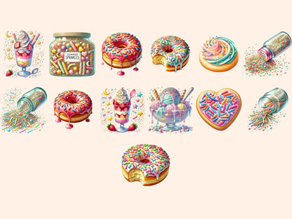 Summer Sprinkles Clipart cake clipart candy clipart cupcake clipart - WondersArtist