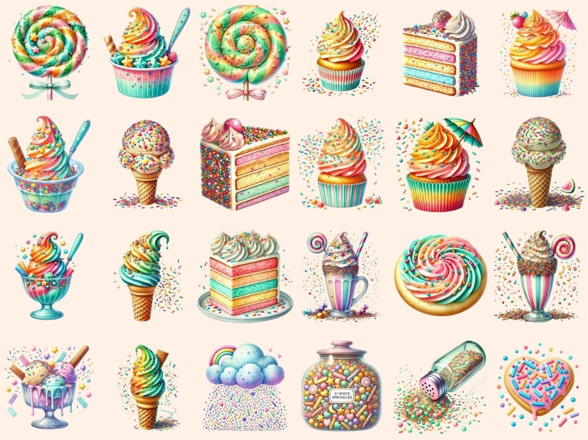 Summer Sprinkles Clipart cake clipart candy clipart cupcake clipart - WondersArtist