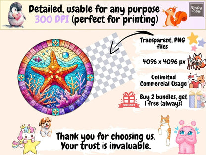 Summer Stained Glass (P1) Clipart beach glass clipart - Wonders Artist