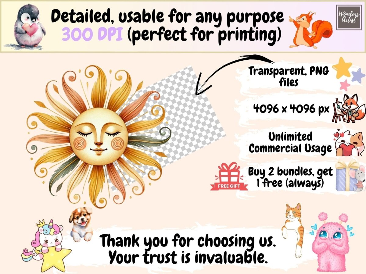 Sun Glow Clipart new bundles all new mini new7 - WondersArtist