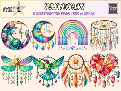 Suncatchers Clipart boho suncatcher png light catcher png new bundles all - WondersArtist