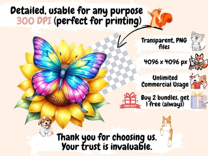 Sunflower Butterflies Clipart butterfly clipart - Wonders Artist
