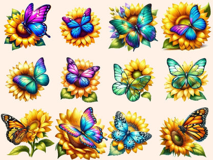 Sunflower Butterflies Clipart butterfly clipart - Wonders Artist