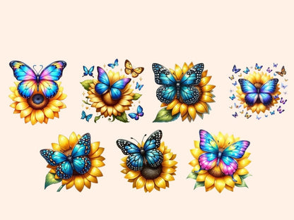Sunflower Butterflies Clipart butterfly clipart - Wonders Artist