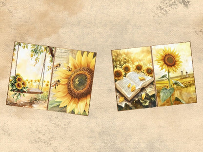 Sunflower Field Journal Pages (P1) Field Ephemera - Wonders Artist