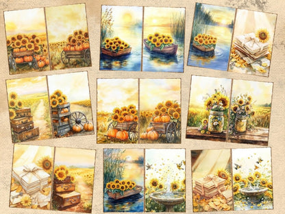 Sunflower Field Journal Pages (P2) Field Ephemera - Wonders Artist
