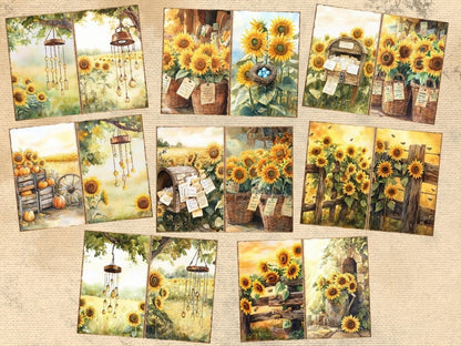 Sunflower Field Journal Pages (P2) Field Ephemera - Wonders Artist