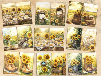 Sunflower Field Journal Pages (P2) Field Ephemera - Wonders Artist