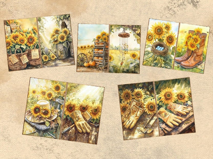 Sunflower Field Journal Pages (P2) Field Ephemera - Wonders Artist