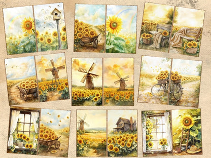 Sunflower Field Journal Pages (P3) Field Ephemera - Wonders Artist
