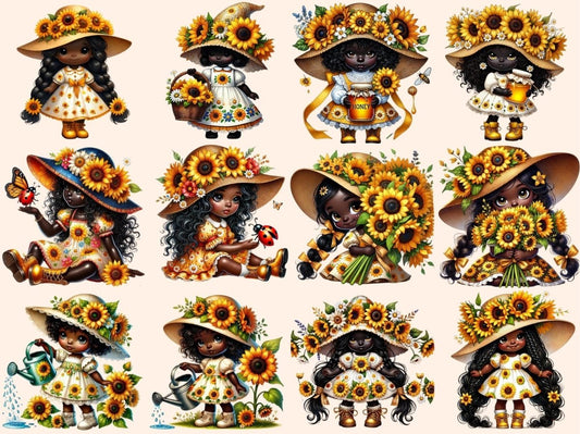 Solblomstjente Gnomer (P2) Clipart