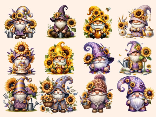 Auringonkukka Gnomit Clipart