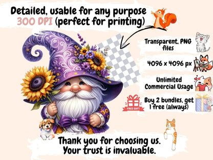 Sunflower Gnomes Clipart cartoon gnomes - Wonders Artist