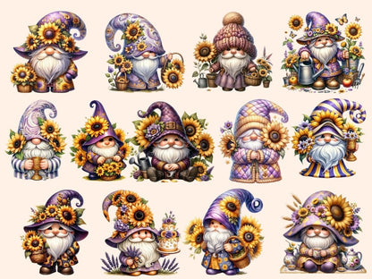 Sunflower Gnomes Clipart cartoon gnomes - Wonders Artist