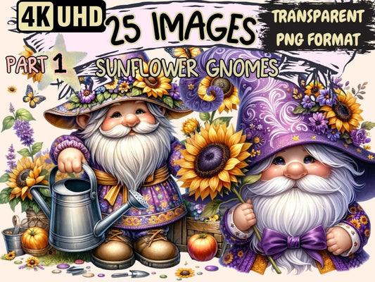 Sunflower Gnomes Clipart cartoon gnomes - Wonders Artist