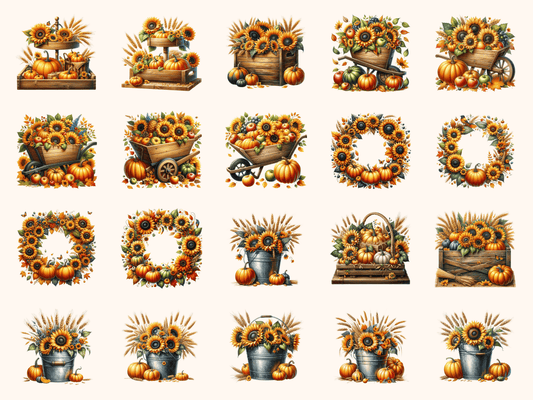 Sunflower Harvest Clipart