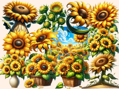 Sunflowers Clipart blooming sunflower - Wonders Artist