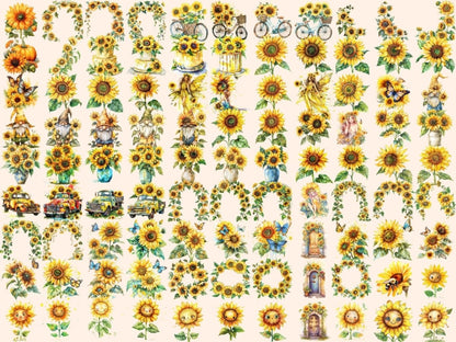 Sunflowers Watercolor Clipart summer sunflowers - Wonders Artist