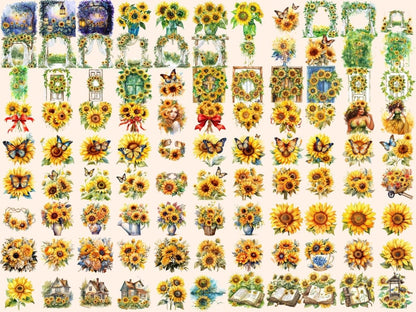 Sunflowers Watercolor Clipart summer sunflowers - Wonders Artist