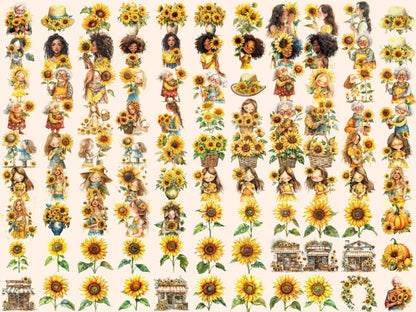 Sunflowers Watercolor Clipart summer sunflowers - Wonders Artist