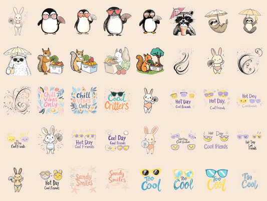 Sunny Animals Cardmaking Clipart