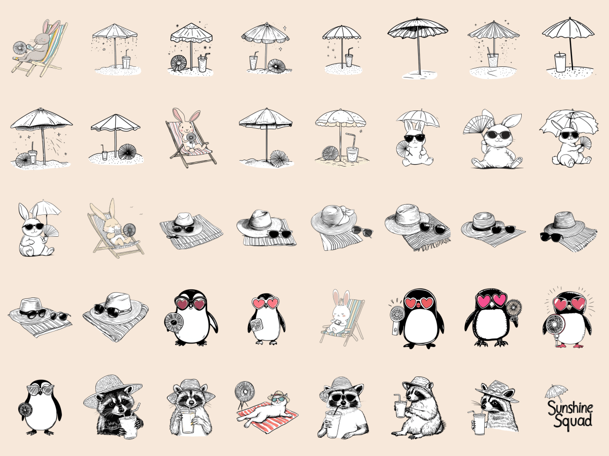 Sunny Animals Cardmaking Clipart All Bundles Cardmaking Clipart - WondersArtist