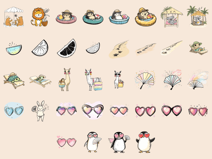 Sunny Animals Cardmaking Clipart All Bundles Cardmaking Clipart - WondersArtist