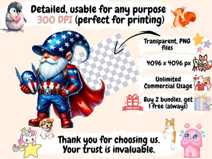 Superhero Gnomes Clipart Gnome Clipart - Wonders Artist