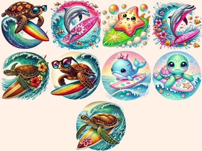 Surfboard Animals Clipart animal beach vibes - Wonders Artist