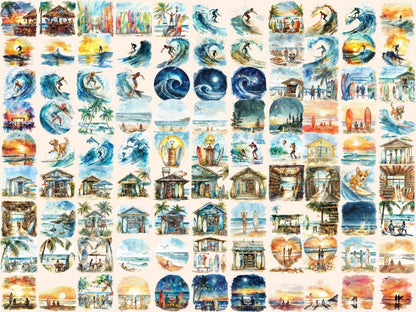 Surfing Watercolor Clipart beach clipart - Wonders Artist