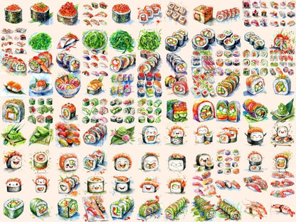 Sushi Watercolor Clipart cartoon sushi - Wonders Artist