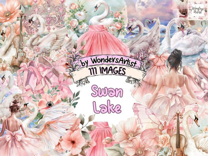 Swan Lake Watercolor Clipart ballet clipart - Wonders Artist