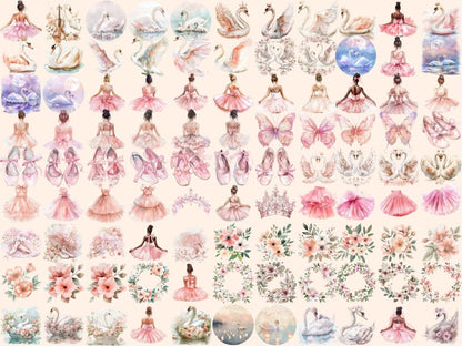 Swan Lake Watercolor Clipart ballet clipart - Wonders Artist