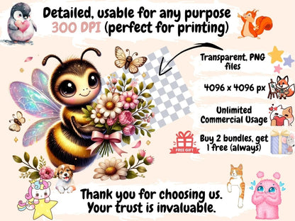 Sweet Bees Clipart adorable bees - Wonders Artist