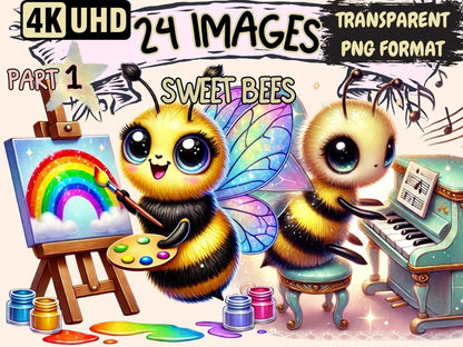 Sweet Bees Clipart adorable bees - Wonders Artist