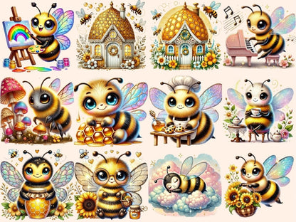 Sweet Bees Clipart adorable bees - Wonders Artist