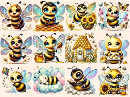 Sweet Bees (P2) Clipart adorable bees - Wonders Artist
